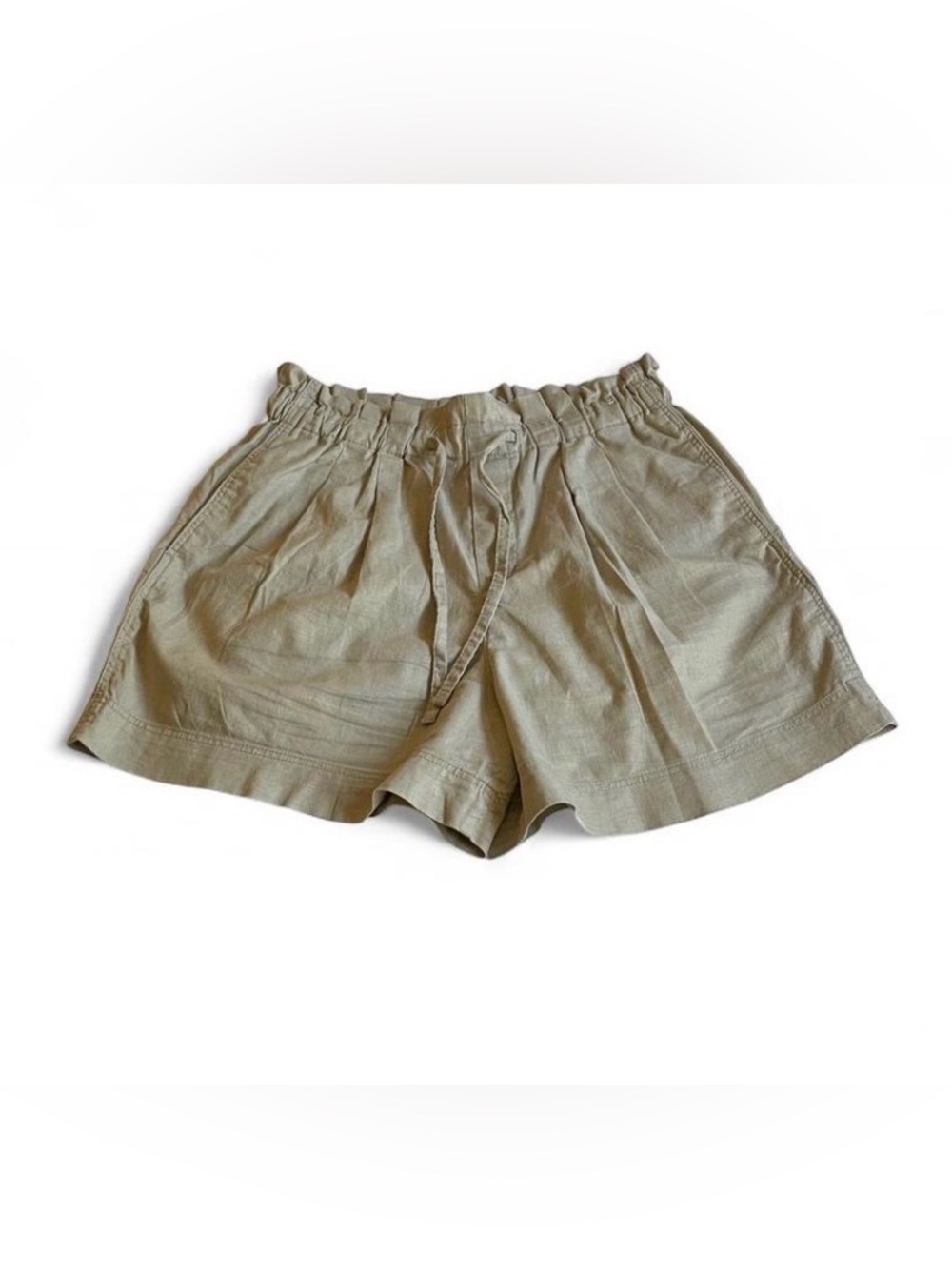 Uniqlo brown High-Waist Linen-Blend Women’s Shorts